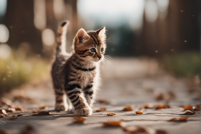 Cute Kitten Approaching Camera