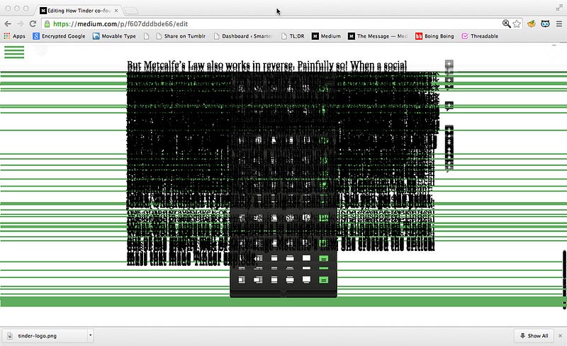 A captivating glitch from Medium's early software