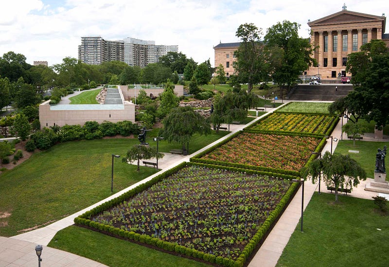 Conceptual art installation at the Philadelphia Museum of Art