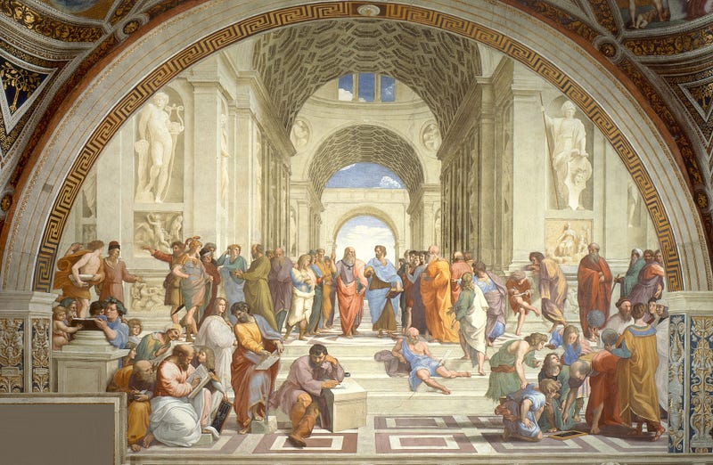 Illustration of the School of Athens