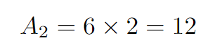 Area calculation for the second rhombus