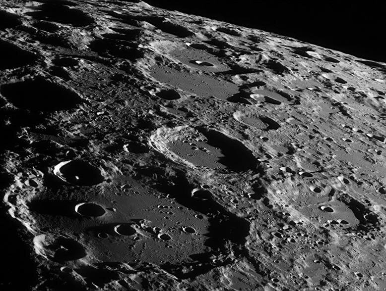 Various craters showcasing the Moon's surface history