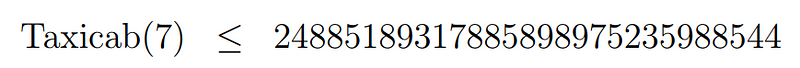 Current upper bounds for taxicab numbers