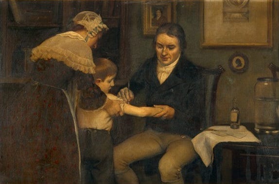 Edward Jenner vaccinating a child