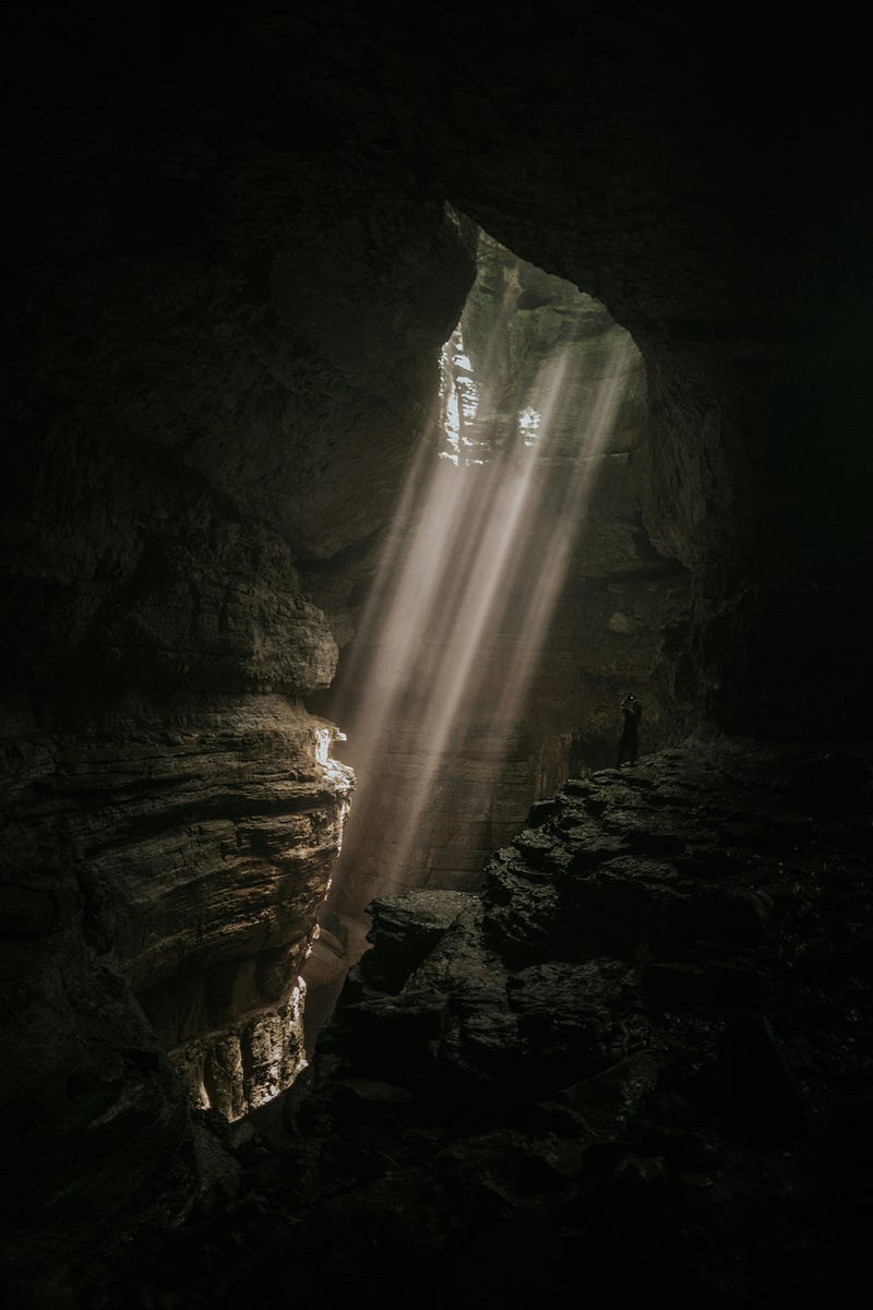 Illustration of lunar cave formations