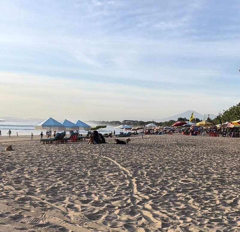 A picturesque sunset at Kuta Beach