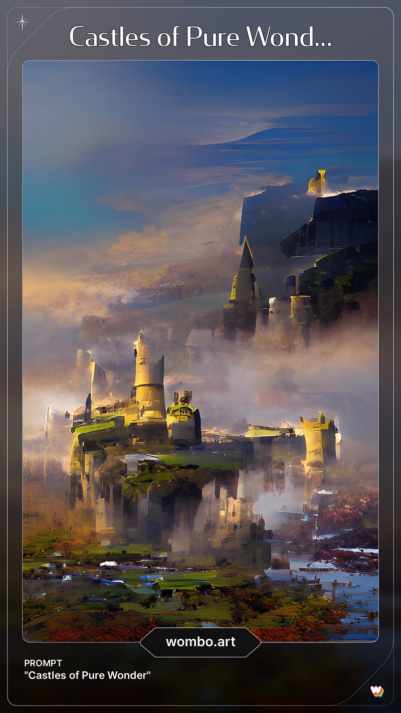 Artistic creation of "Castles of Pure Wonder"