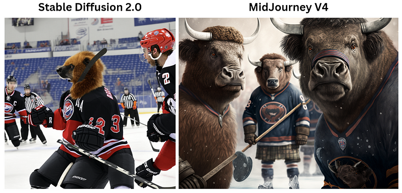 An exciting hockey game featuring furry anthropomorphic animals.