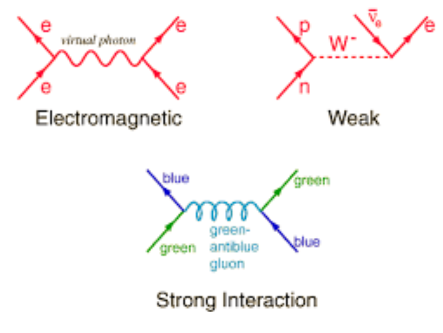 Diagram of fundamental forces in physics