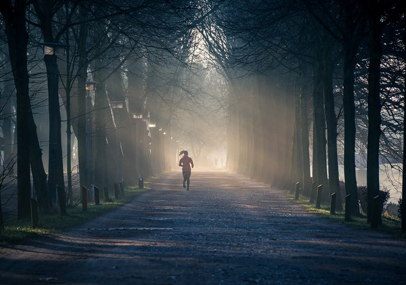 Runner enjoying a serene run