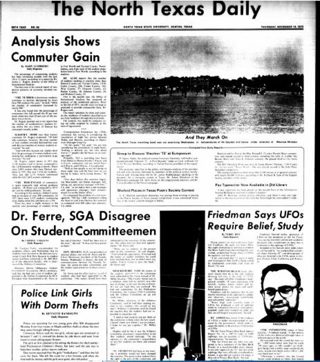 A 2008 article discussing UFOs in Stephenville