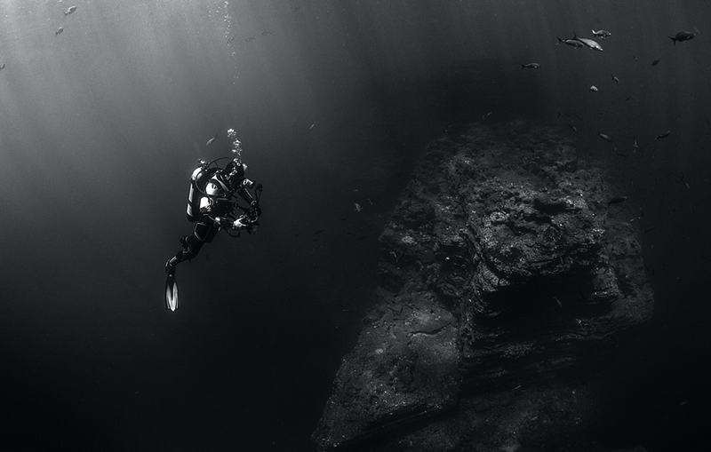 An aerial view of the Mariana Trench