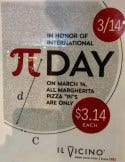 Pizza specials for Pi Day