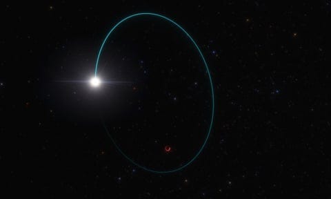 Artist's depiction of black hole and star orbits