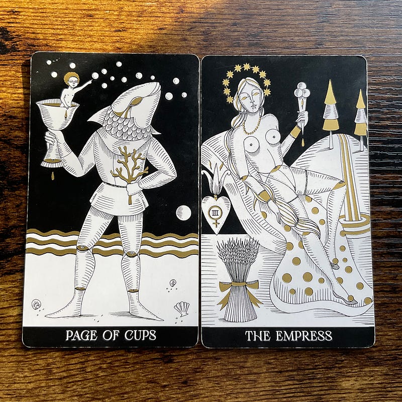 Tarot cards illustrating what to release