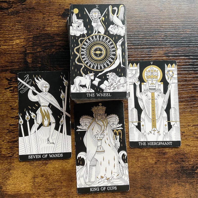 Tarot cards depicting lessons learned over the weekend